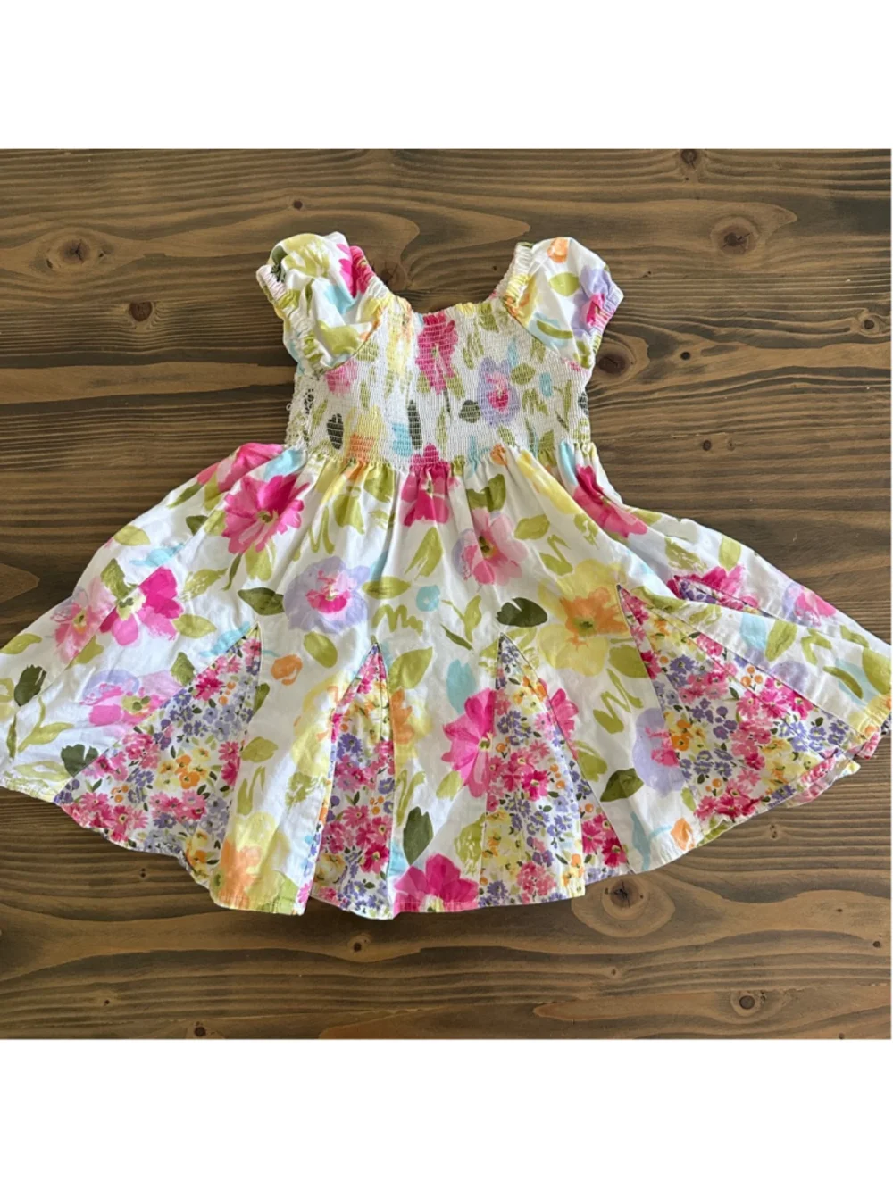 Girls Gymboree Casual Floral Dress 12-18 Months White Pink
